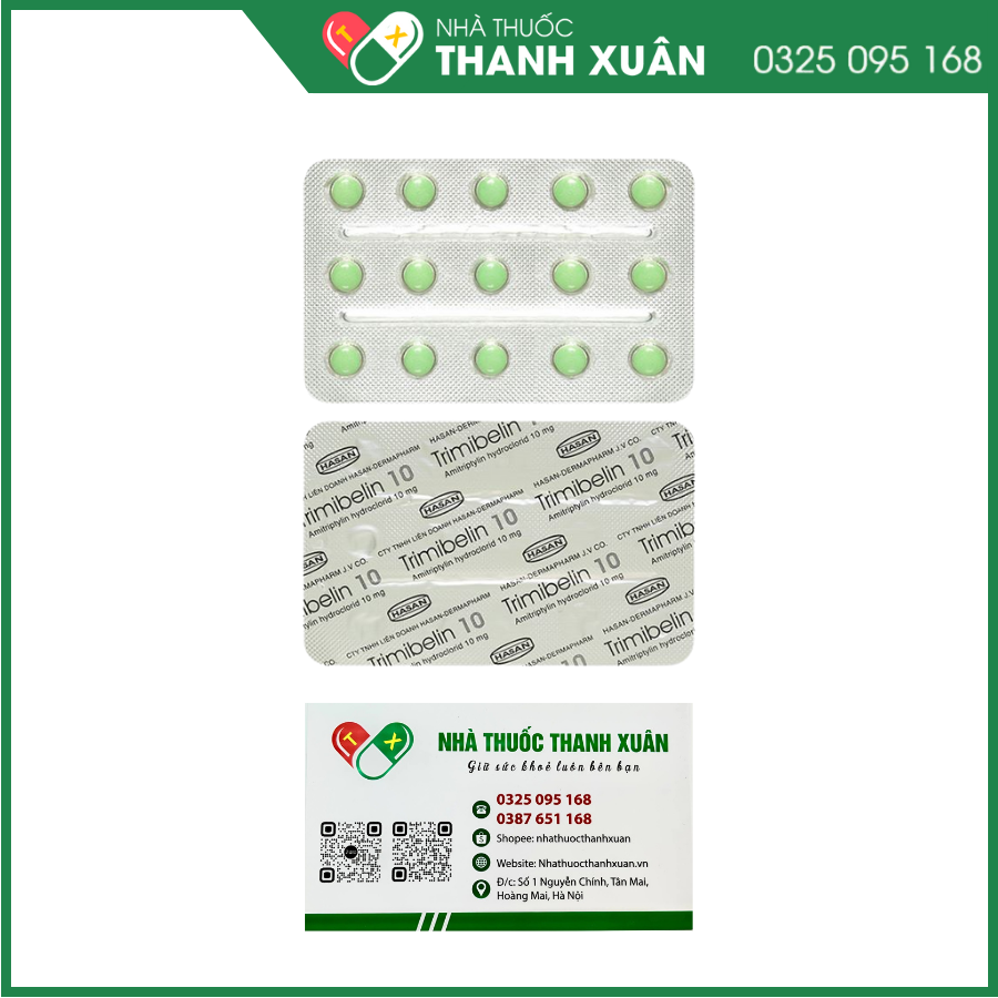 Trimibelin 10 trị bệnh trầm cảm nội sinh, giảm lo âu (4 vỉ x 15 viên)
